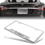 TESLA Stainless Steel License Plate Frame 2pcs Brand New SET with Caps Bolt