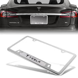 TESLA Stainless Steel License Plate Frame 2pcs with Caps Bolt Brand New SET