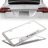 TESLA Stainless Steel License Plate Frame 2pcs Brand New SET with Caps Bolt