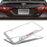 TOYOTA Stainless Steel License Plate Frame 2pcs with Caps Bolt Brand New SET