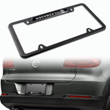 2PCS VOLKSWAGEN Black Stainless Steel Metal License Plate Frame