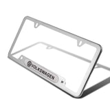 2PCS VOLKSWAGEN VW Stainless Steel Silver Metal License Plate Frame New
