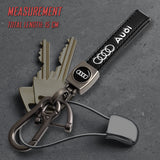 Audi Universal Black 3D Logo Leather Metal Gift Decor Quick Release Lanyard Keychain for A1 A4 Q5 Q7 TT