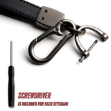 NISSAN NISMO Universal Black 3D Logo Leather Metal Gift Decor Quick Release Lanyard Keychain