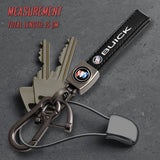 BUICK Universal Black 3D Logo Leather Metal Gift Decor Quick Release Lanyard Keychain