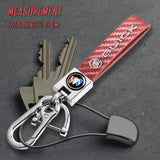 BUICK Universal Chrome 3D Logo Carbon Fiber Look Rare Pink Leather Metal Gift Decor Quick Release Lanyard Keychain