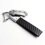 LEXUS Universal Chrome 3D Logo Carbon Fiber Look Black Leather Metal Gift Decor Quick Release Lanyard Keychain