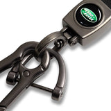 LANDROVER Universal Black 3D Logo Leather Metal Gift Decor Quick Release Lanyard Keychain