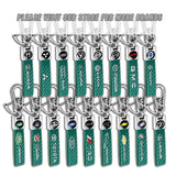 TOYOTA TRD Universal Chrome 3D Logo Carbon Fiber Look Green Leather Metal Gift Decor Quick Release Lanyard Keychain SUPRA COROLLA Camry