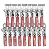 BUICK Universal Chrome 3D Logo Carbon Fiber Look Rare Pink Leather Metal Gift Decor Quick Release Lanyard Keychain