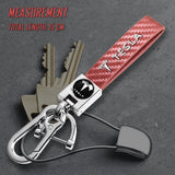 TESLA Universal Chrome 3D Logo Carbon Fiber Look Rare Pink Leather Metal Gift Decor Quick Release Lanyard Keychain