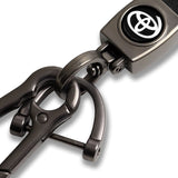TOYOTA SUPRA COROLLA Camry Universal Black 3D Logo Leather Metal Gift Decor Quick Release Lanyard Keychain