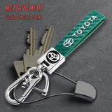 TOYOTA SUPRA COROLLA Camry Universal Chrome 3D Logo Carbon Fiber Look Green Leather Metal Gift Decor Quick Release Lanyard Keychain