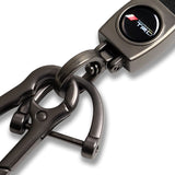 TOYOTA TRD Universal Black 3D Logo Leather Metal Gift Decor Quick Release Lanyard Keychain SUPRA COROLLA Camry