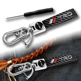 TOYOTA TRD Universal Chrome 3D Logo Carbon Fiber Look Black Leather Metal Gift Decor Quick Release Lanyard Keychain SUPRA COROLLA Camry