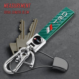 TOYOTA TRD Universal Chrome 3D Logo Carbon Fiber Look Green Leather Metal Gift Decor Quick Release Lanyard Keychain SUPRA COROLLA Camry
