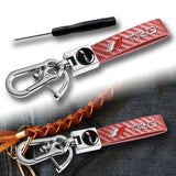 TOYOTA TRD Universal Chrome 3D Logo Carbon Fiber Look Rare Pink Leather Metal Gift Decor Quick Release Lanyard Keychain SUPRA COROLLA Camry