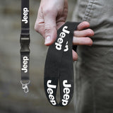 For JEEP BLACK Key Chain Logo Neck Strap Quick Release Cell Phone Lanyard x1