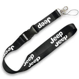 For JEEP BLACK Key Chain Logo Neck Strap Quick Release Cell Phone Lanyard x1