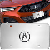 Acura Authentic 3D Logo Stainless Steel License Plate Frame 1pc Brand New