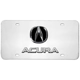 ACURA Stainless Steel Front Mirror Chrome Finish 3D License Plate Frame