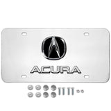 ACURA Stainless Steel Front Mirror Chrome Finish 3D License Plate Frame