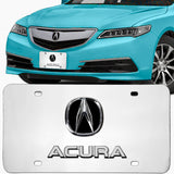 ACURA Stainless Steel Front Mirror Chrome Finish 3D License Plate Frame