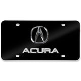 ACURA Stainless Steel Front Mirror Black/ Chrome Finish 3D Dual License Plate Frame