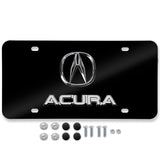 ACURA Stainless Steel Front Mirror Black/ Chrome Finish 3D Dual License Plate Frame