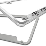 Toyota Chrome Stainless Steel Laser Etched License Plate Frame - GF.TOY.EC