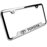 Toyota Chrome Stainless Steel Laser Etched License Plate Frame - GF.TOY.EC