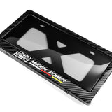 JDM MUGEN POWER Real Carbon Fiber License Plate Cover Protector Shield Frame with Bracket For Honda