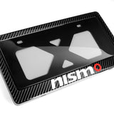 NISMO Nissan Real Carbon Fiber License Plate Cover Protector Shield Frame with Bracket