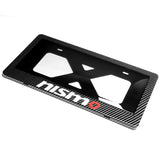 NISMO NISSAN Carbon Look License Plate Cover Protector Shield Frame + Bracket