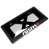 NISMO NISSAN Carbon Look License Plate Cover Protector Shield Frame + Bracket