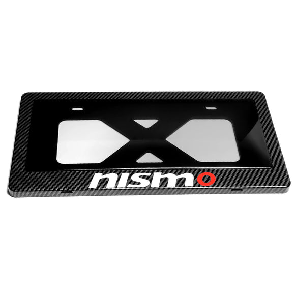 NISMO NISSAN Carbon Look License Plate Cover Protector Shield Frame + Bracket