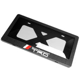 TRD Carbon Look License Plate Cover Protector Shield Frame + Bracket TOYOTA