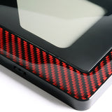 TRD Real Carbon Fiber License Plate Cover Protector Red Shield Frame with Bracket