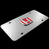 For HONDA Front 3D Mirror Stainless Steel License Plate Frame with Chrome Caps