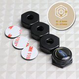 4PCS For FORD Black Car License Plate Frame Security Screw Bolt Caps Covers Set