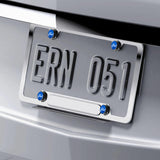 For FORD Black/Blue Car License Plate Frame Security Screw Bolt Caps Covers 4pcs