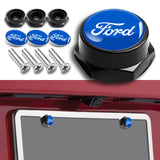 Ford Mustang SET Stainless Steel License Plate Frame Black 2pcs Brand New with Caps Bolt