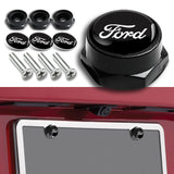 4PCS For FORD Racing Car License Plate Frame Security Screw Bolt Caps Covers Set