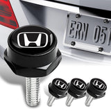 4PCS New Car License Plate Frame Screw Bolt Cap Cover Fit For Honda All Models