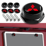 X4 Universal Auto Car License Plate Bolts Frame Screw Caps Covers for Mitsubishi