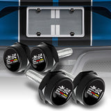 Mugen 2 pcs Carbon Fiber Look High Quality ABS License Plate Frames with Caps Bolt Screw Set