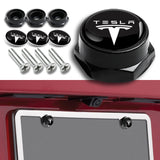 2020 - 2024 Tesla Model Y STP-Style Carbon Look 3pcs Front Bumper Body Spoiler Splitter Lip Kit with 4 pcs Bolt Caps