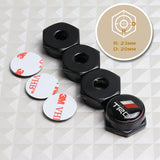 For Black TRD Racing Car License Plate Frame Screw Bolt Cap Cover Bolts Nuts X4