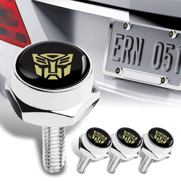 thumbnail image 2 of Transformers Autobot License Plate Bolt Cap Covers - Set Of Chrome Stainless Steel Screw Caps 2 of 3