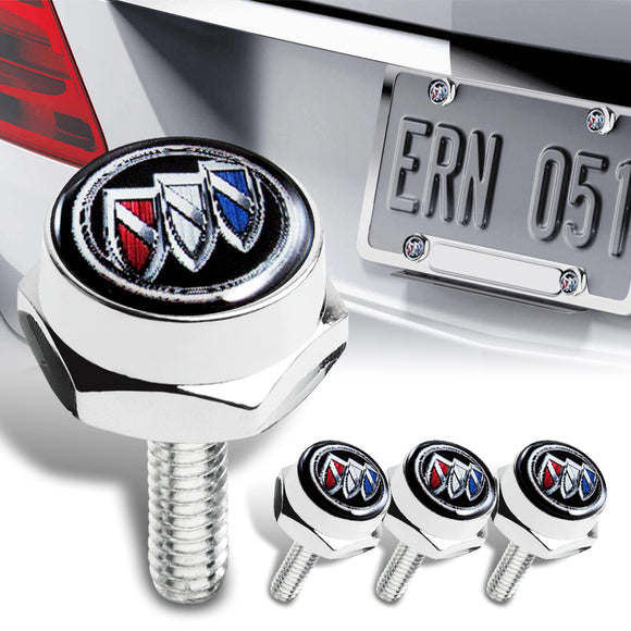 Buick 4PCS Car License Plate Frame Screw Chrome Bolt Cap Cover Fit For All Models New